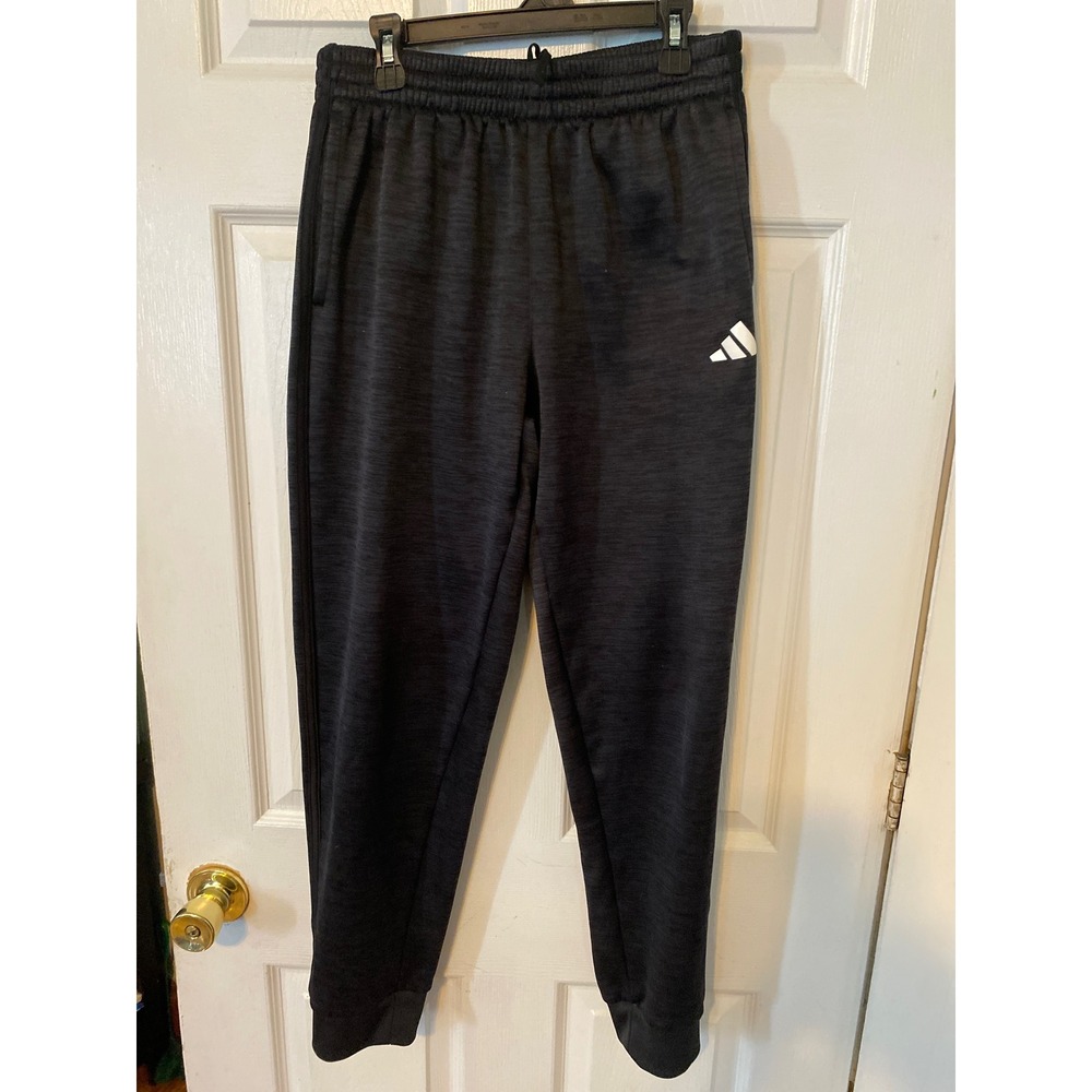 Adidas Boys Black Space Dye Jogger Pants 3-Stripe Athletic Sweatpants Kids